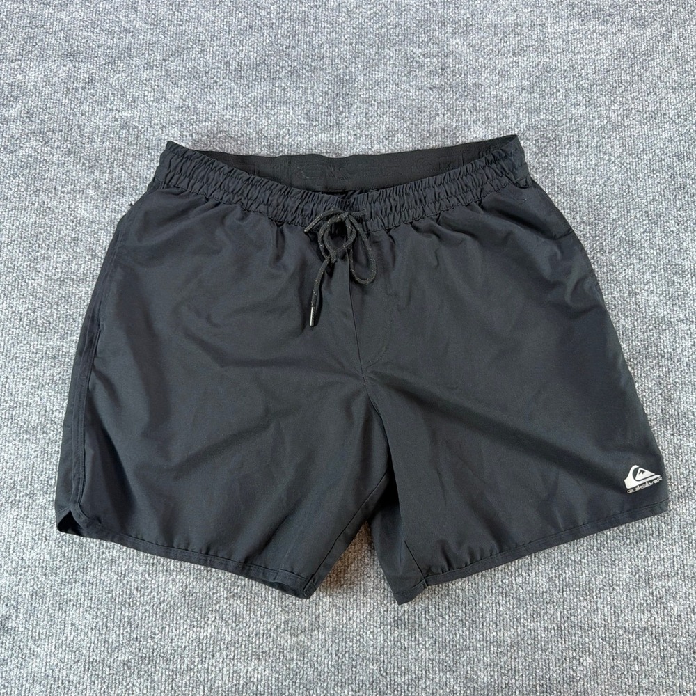 Quiksilver Mens DryFlight Board Shorts Black Elastic Waist Swim Trunks QA14SH036
